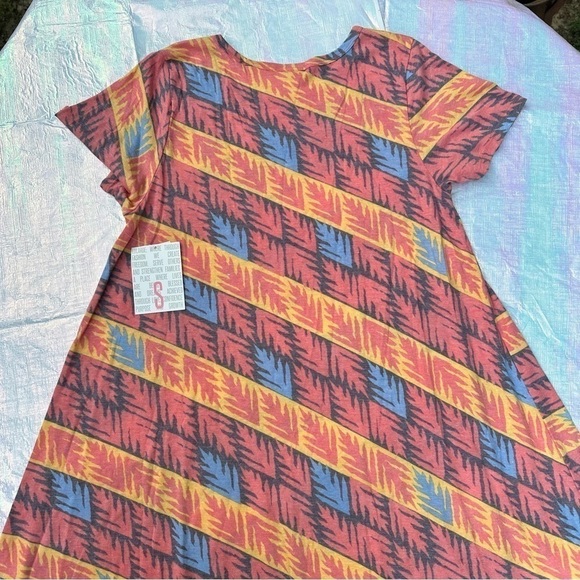 NWT LulaRoe Swing Dress Carly Patch Pocket High Low Hemline Cool Open Sleeve - Picture 5 of 11